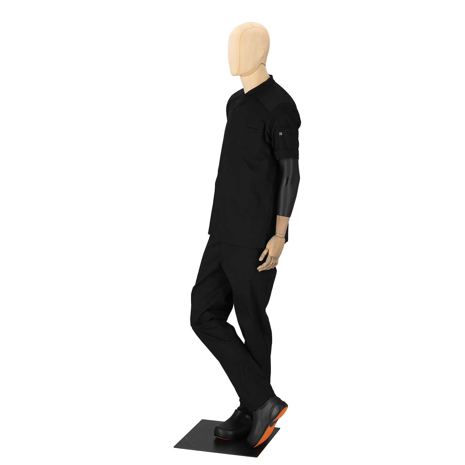 Dimitri - Short Sleeve Chef Coat - Crossover Hidden Snap Collar and Breathable Back Panel