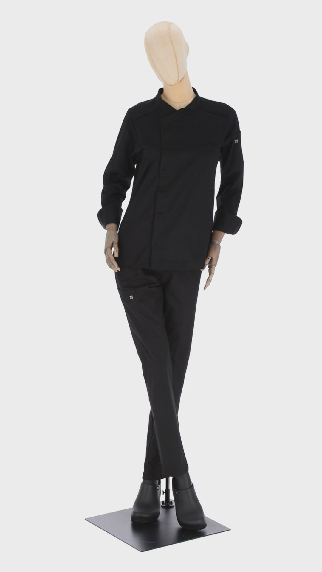Women's Dimitri Long Sleeve Chef Coat Black