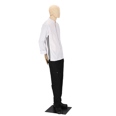 Santorini - Long Sleeve Chef Coat - Sporty Contrasting Side Panels Jacket