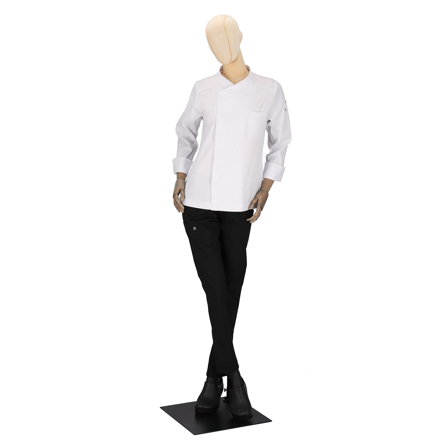 Dimitri - Long Sleeve Chef Coat - Crossover Collar and Clavicle Piping