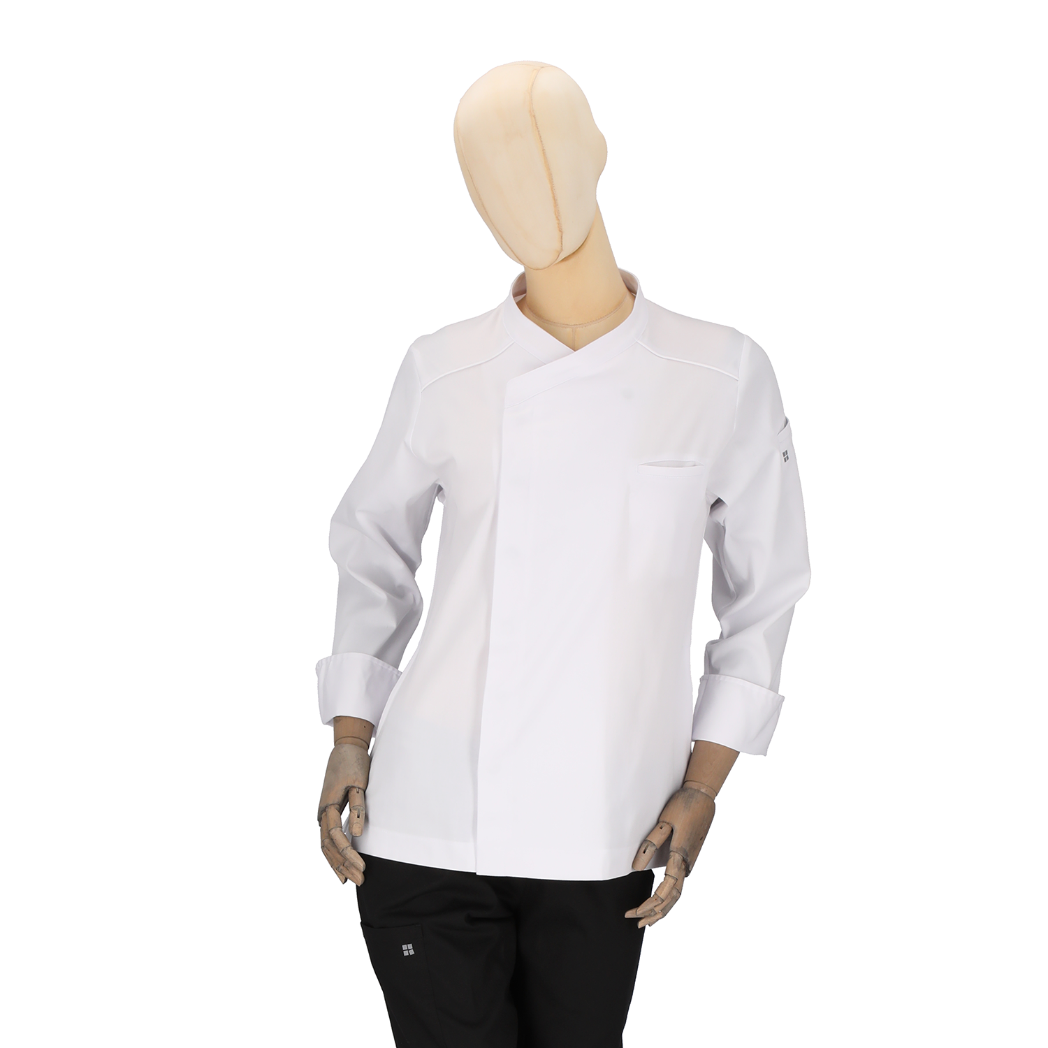 Dimitri - Long Sleeve Chef Coat - Crossover Collar and Clavicle Piping