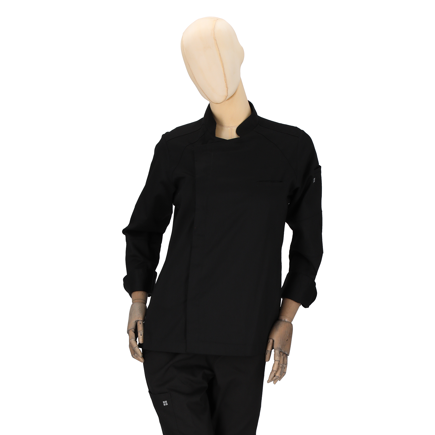 Antoine - Long Sleeve Chef Coat - Stand-up Collar, Shoulder Detailing, Turn-back Cuffs