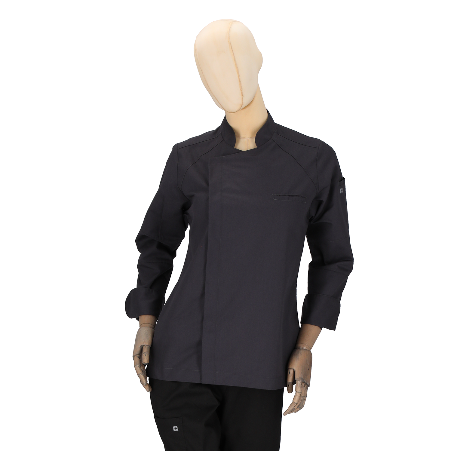 Antoine - Long Sleeve Chef Coat - Stand-up Collar, Shoulder Detailing, Turn-back Cuffs
