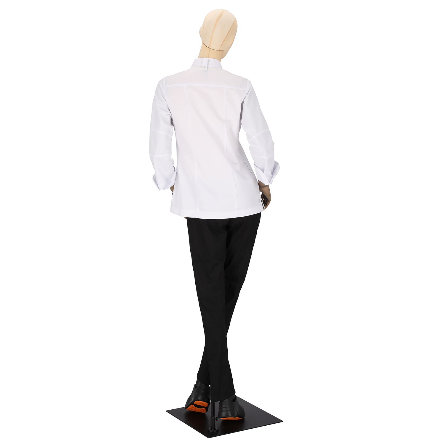 Antoine - Long Sleeve Chef Coat - Stand-up Collar, Shoulder Detailing, Turn-back Cuffs