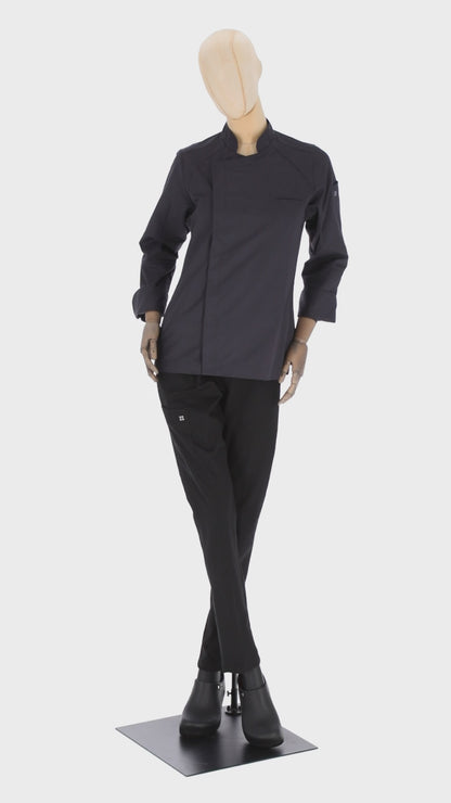 Women's Antoine Long Sleeve Chef Coat Grey