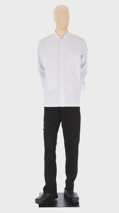 Santorini - Long Sleeve Chef Coat - Sporty Contrasting Side Panels Jacket