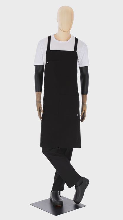 Venice Unisex Crossback Apron  Black