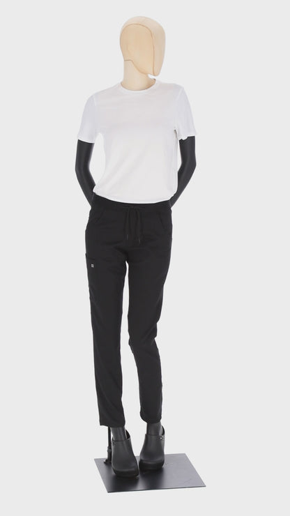 Women's slim chef pants Black