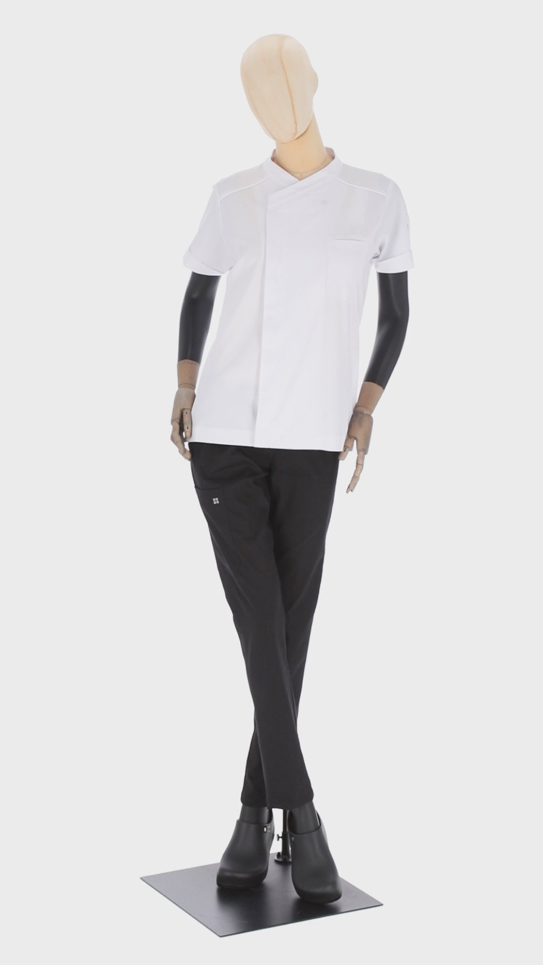 Dimitri - Short Sleeve Chef Coat - Crossover Collar, Clavicle Piping and Breathable Back Panel