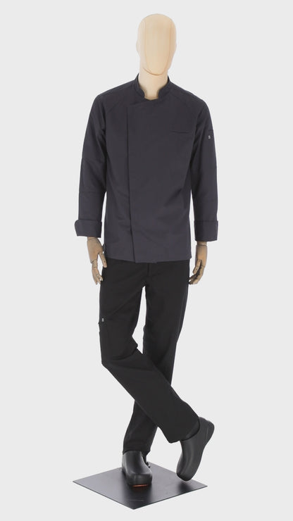 Men's Antoine Long Sleeve Chef Coat Grey