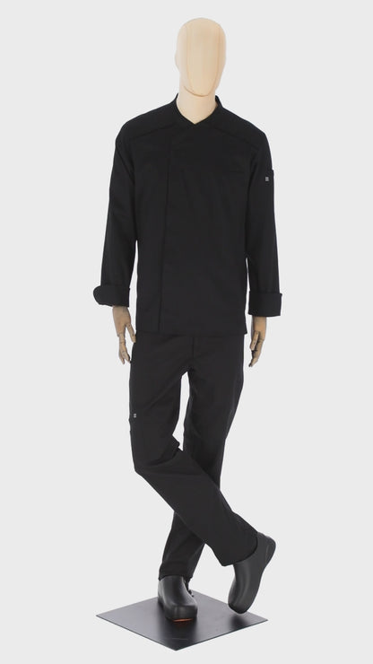 Men's Dimitri Long Sleeve Chef Coat Black